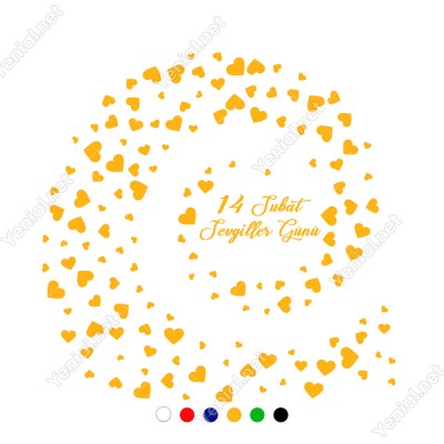 14 Şubat Sevgililer Günü İçin Kalpler Sticker Çıkartma 14 Şubat Sevgililer Günü İçin Kalpler Sticker Çıkartma