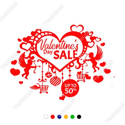 14 Şubat Sevgililer Günü Sevgiler Güne Özel İndirim Sticker