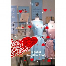 Birbirine Bağlı Uçuşan Kalpler Sevgililer Günü Cam Vitrin Oda Stickerı 70cm