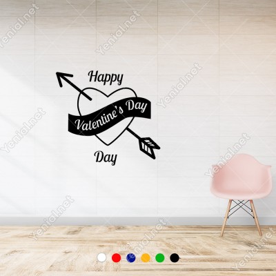 Sevgililer Günü İçin Happy Valentine’s Day Yazısı Sticker