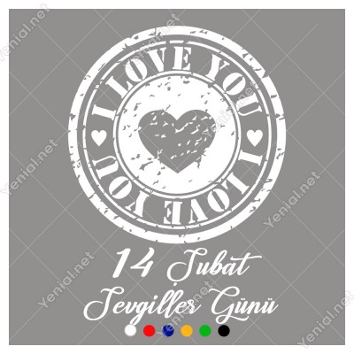 Sevgililer Günü İçin I Love You Yazısı ve Kalp Sticker