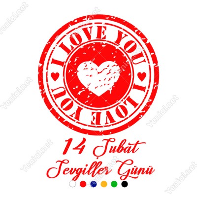 Sevgililer Günü İçin I Love You Yazısı ve Kalp Sticker