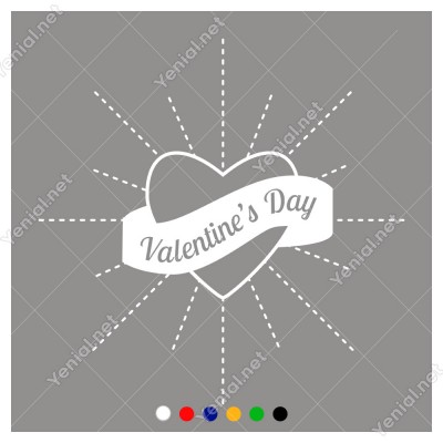 Sevgililer Günü İçin Valentine’s Day Yazısı Sticker