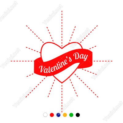 Sevgililer Günü İçin Valentine’s Day Yazısı Sticker
