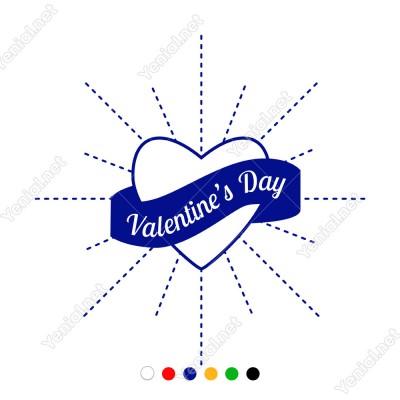 Sevgililer Günü İçin Valentine’s Day Yazısı Sticker