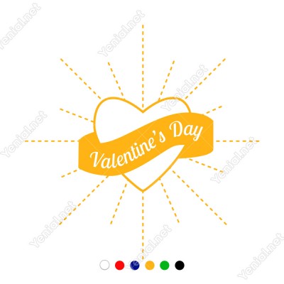 Sevgililer Günü İçin Valentine’s Day Yazısı Sticker