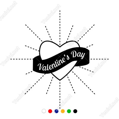 Sevgililer Günü İçin Valentine’s Day Yazısı Sticker