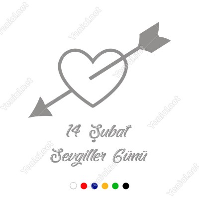 Sevgililer Günü İçinden Dolu Ok Geçmiş İçi Dolu Kalp Sticker Sevgililer Günü İçinden Dolu Ok Geçmiş İçi Dolu Kalp Sticker