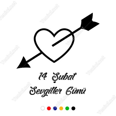 Sevgililer Günü İçinden Dolu Ok Geçmiş İçi Dolu Kalp Sticker Sevgililer Günü İçinden Dolu Ok Geçmiş İçi Dolu Kalp Sticker