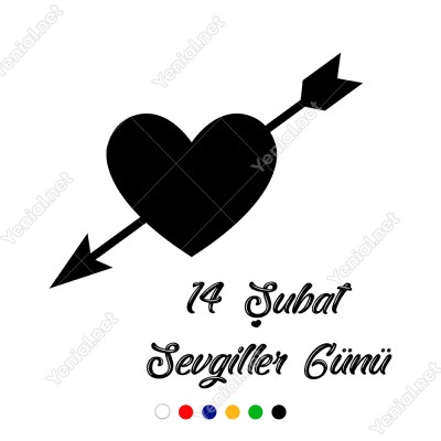 Sevgililer Günü İçinden Ok Geçmiş İçi Dolu Kalp Sticker Sevgililer Günü İçinden Ok Geçmiş İçi Dolu Kalp Sticker