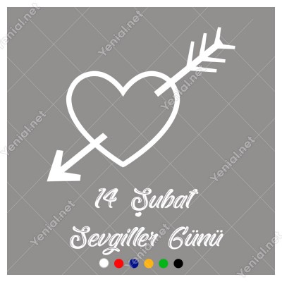 Sevgililer Günü İçinden Ok Geçmiş Kalp Sticker