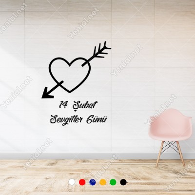 Sevgililer Günü İçinden Ok Geçmiş Kalp Sticker