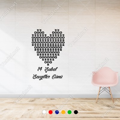 Sevgililer Günü XOX Oyunu Şeklinde Kalp Sticker Sevgililer Günü XOX Oyunu Şeklinde Kalp Sticker