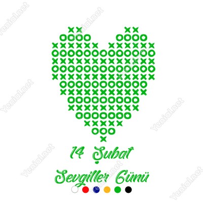 Sevgililer Günü XOX Oyunu Şeklinde Kalp Sticker Sevgililer Günü XOX Oyunu Şeklinde Kalp Sticker