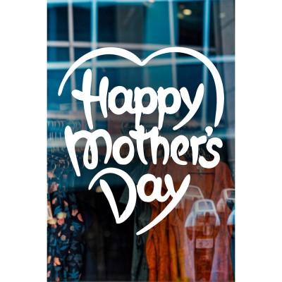 Mother Day ve 8 Mart Kadınlar Günü Kutlu Olsun Yazısı Cam Vitrin Sticker 60cm
