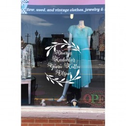 Zeytin Dalı ve 8 Mart Kadınlar Günü Kutlu Olsun Yazısı Cam Vitrin Stickerı 60cm