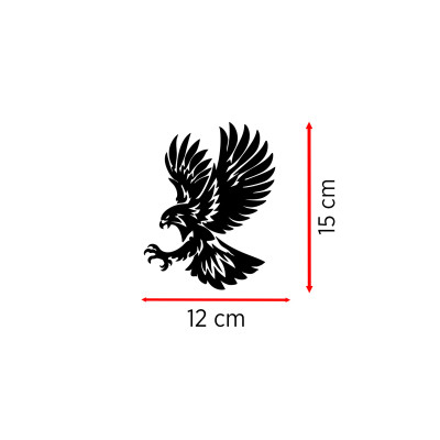 Agresif Kartal Araç Cam Sticker - Uçan Kartal Oto Sticker 12x15cm