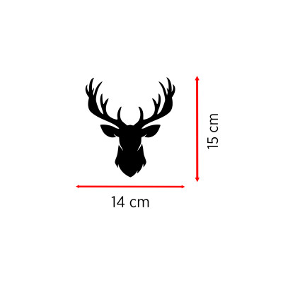Boynuzlu Geyik Sticker - Araç Cam Sticker - Geyik Oto Sticker 14x15cm