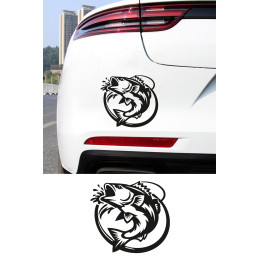 Balıkçı Oto Sticker - Balık Logo Sticker - Araç Sticker 15x14cm
