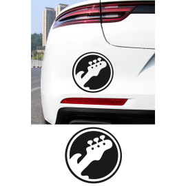 Gitar Oto Sticker - Elektro Gitar Araç Cam Sticker - Müzik Temalı Araba Sticker 15x15cm