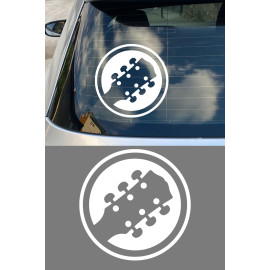 Rock Gitar Sticker - Gitar Figürlü Oto Sticker - Müzik Araba Sticker 15x15cm