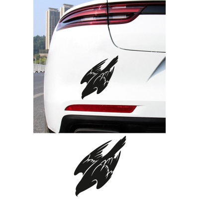Uçan Kartal Oto Sticker - Kartal Silüet Sticker - Araba Motor Aksesuar 13x15cm
