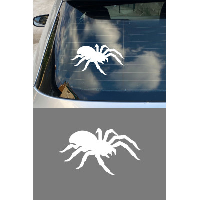 Örümcek Oto Sticker - Minimal Örümcek Araba Sticker - Motor Kask Sticker 15x9cm