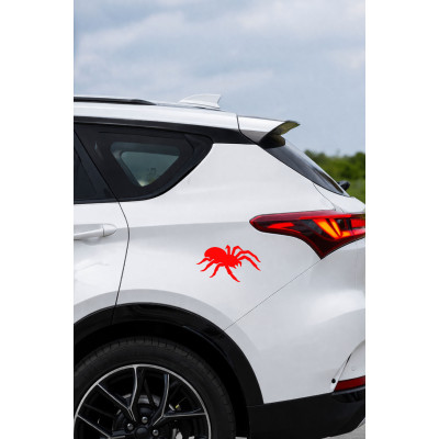 Örümcek Oto Sticker - Minimal Örümcek Araba Sticker - Motor Kask Sticker 15x9cm