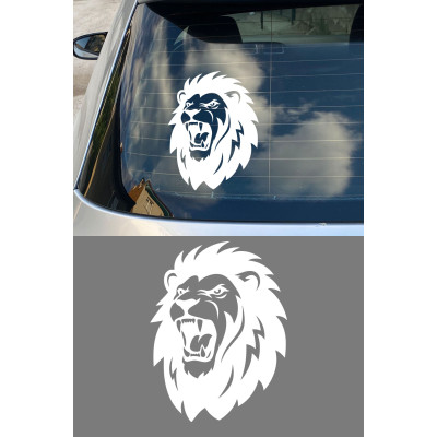 Kükreyen Aslan Araba Sticker - Kral Aslan Sticker - Oto Motor Sticker 11x15cm