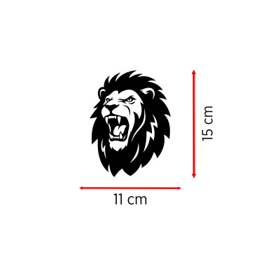 Kükreyen Aslan Araba Sticker - Kral Aslan Sticker - Oto Motor Sticker 11x15cm