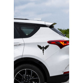 Melek Kanatlı Kadın Sticker - Melek Silüet Oto Sticker - Araba Sticker Aksesuar 15x13cm