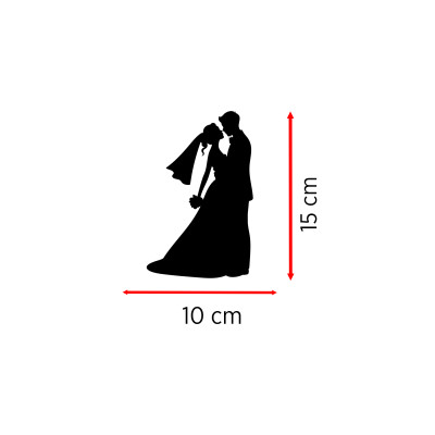 Gelin Damat Sticker - Romantik Çift Oto Sticker - Araç Cam Sticker 10x15cm