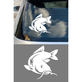 Yayın Balığı Oto Sticker - Araç Cam Sticker - Balıkçı Sticker 15x15cm