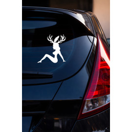 Geyik Kadın Sticker - Araba Motor Sticker - Kask Sticker 15x15cm