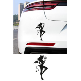 Kadın Sticker - Seksi Şeytan Oto Sticker - Motor Kask Sticker 9x15cm