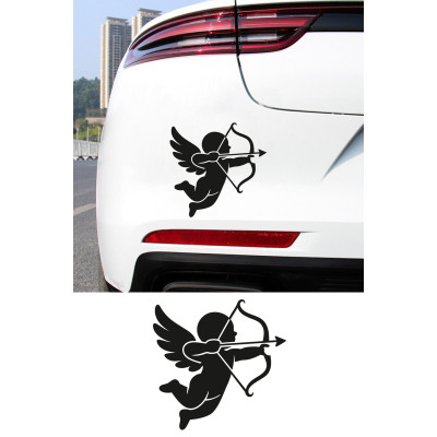 Ok Atan Melek Sticker - Melek Siluet Araç Sticker - Oto Araba Aksesuar 15x15cm