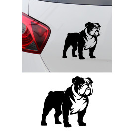Bulldog Sticker - İngiliz Bulldog Araba Sticker - Köpek Oto Sticker 15x14cm