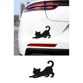 Esneyen Kedi Sticker - Kedi Araba Sticker - Minimal Kedi Oto Sticker 15x10cm