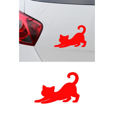 Esneyen Kedi Sticker - Kedi Araba Sticker - Minimal Kedi Oto Sticker 15x10cm