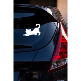 Esneyen Kedi Sticker - Kedi Araba Sticker - Minimal Kedi Oto Sticker 15x10cm