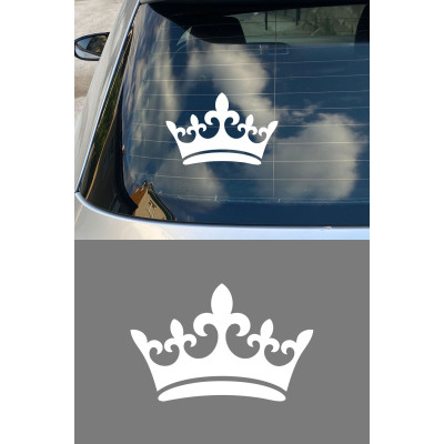 Taç Sticker - Kral Taç Araba Sticker - Crown Oto Sticker - Motor Kask Sticker 15x10cm
