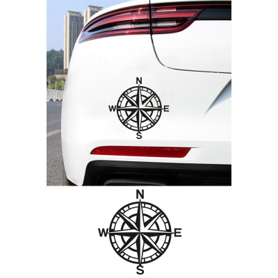 Pusula Sticker - Yön Pusulası Oto Sticker - Araba Motor Sticker 15x15cm