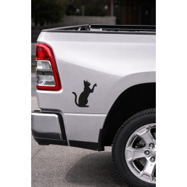Kedi Sticker - Araba Sticker - Kedi Siluet Oto Sticker 14x15cm