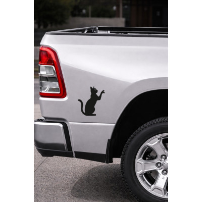Kedi Sticker - Araba Sticker - Kedi Siluet Oto Sticker 14x15cm