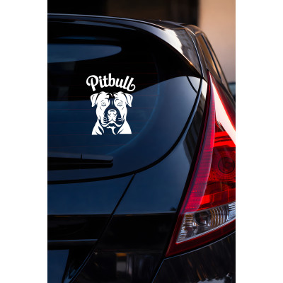 Pitbull Yazılı Sticker - Pitbull Köpeği Araba Sticker - Pitbull Logo Oto Sticker 12x15cm