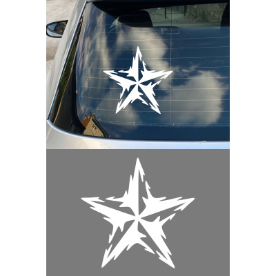 Cool Yıldız Oto Sticker - Şık Araç Sticker - Araba Motor Laptop Sticker 15x15cm