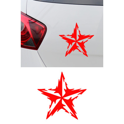 Cool Yıldız Oto Sticker - Şık Araç Sticker - Araba Motor Laptop Sticker 15x15cm