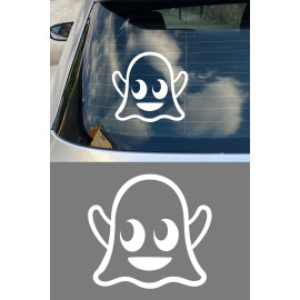 Sevimli Hayalet Oto Sticker - Şirin Araç Sticker - Motor Araba Sticker 15x14cm