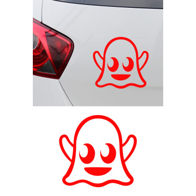 Sevimli Hayalet Oto Sticker - Şirin Araç Sticker - Motor Araba Sticker 15x14cm