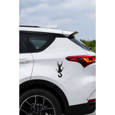 Tırmanan Sevimli Kedi Sticker – Oto Araba Motor Sticker - Sevimli Kedi Çıkartma 8x15cm